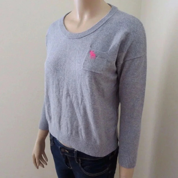 Abercrombie Cropped Sweater Size Small Top Gray - Picture 2 of 4